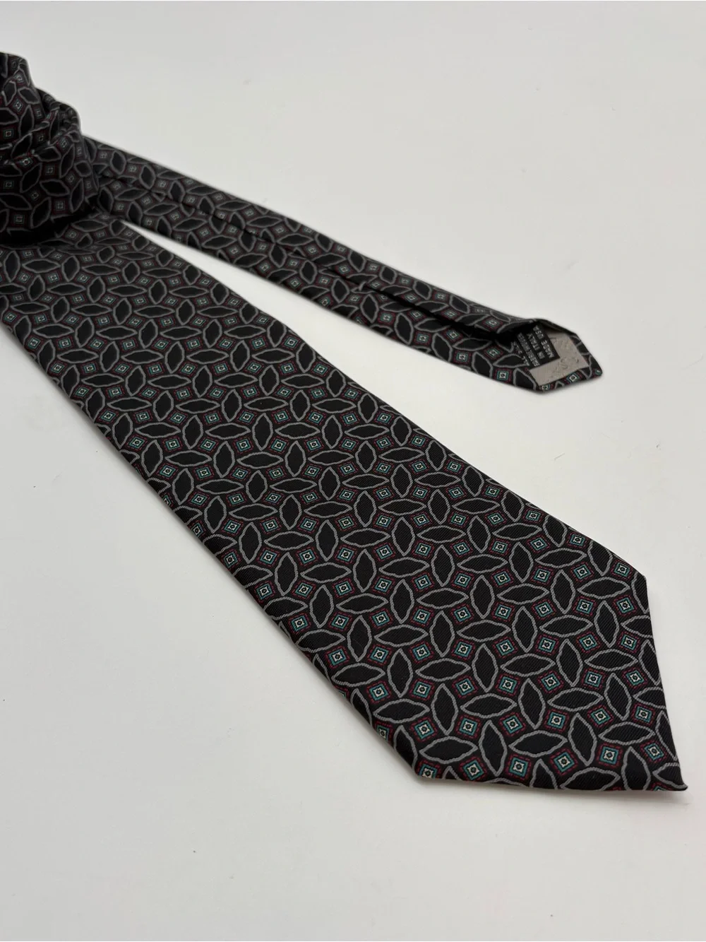 Dior Black Silk Tie with Subtle Geometric Motif